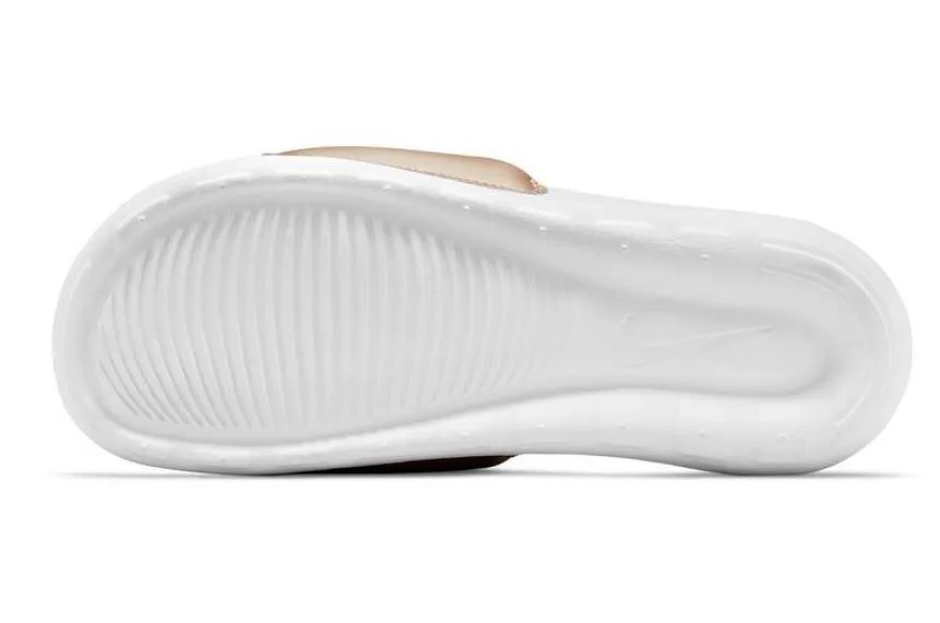Chanclas Nike Victori One Slide Mujer Blanco/Bronce