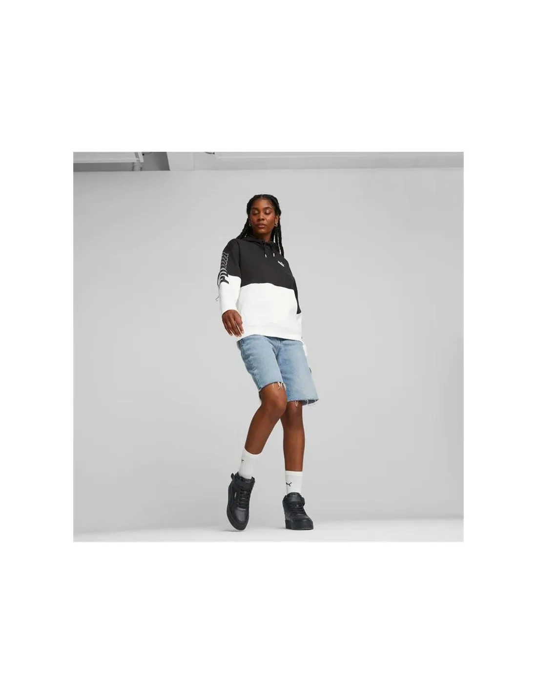 Chaqueta Casual Puma Power Colorblock Negro Mujer