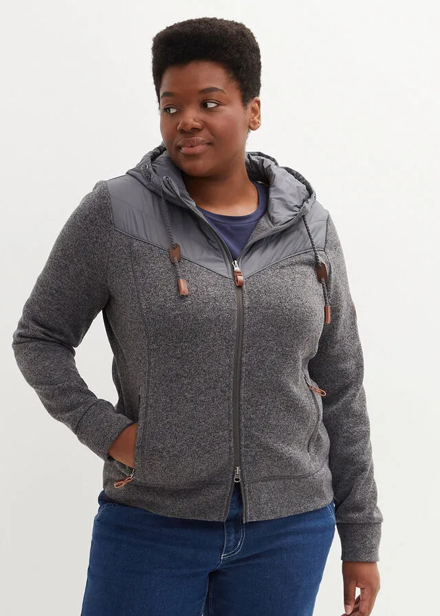 Chaqueta polar Gris jaspeado jaspeado