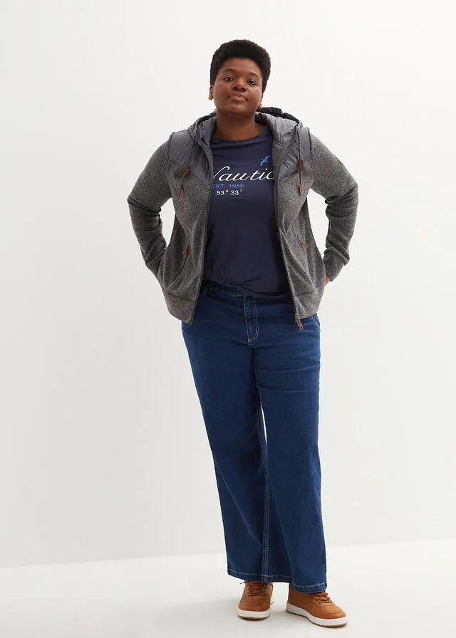 Chaqueta polar Gris jaspeado jaspeado