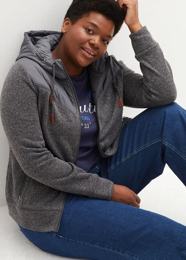 Chaqueta polar Gris jaspeado jaspeado