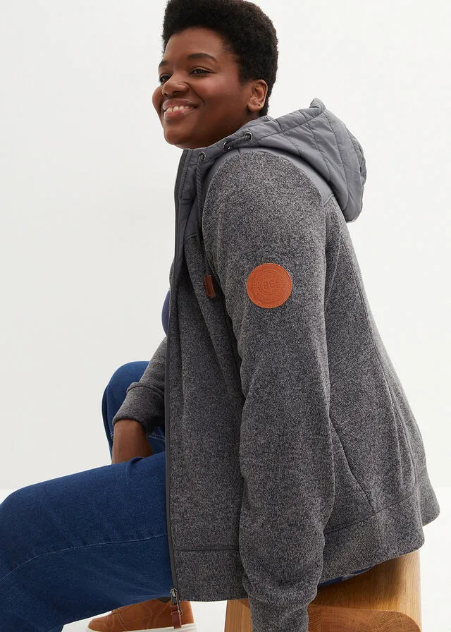 Chaqueta polar Gris jaspeado jaspeado
