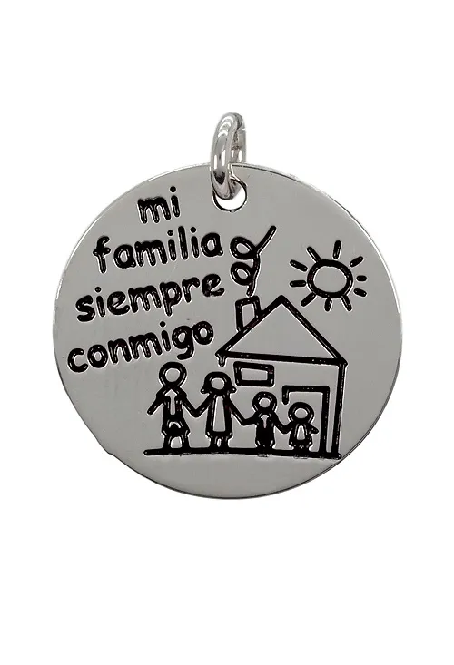 CHARM DE PLATA PARA PULSERA, MI FAMILIA SIEMPRE CONMIGO&RDQUO;. 266_0242731105