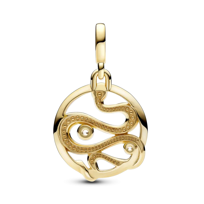 CHARM PANDORA MEDALLON SERPIENTE BAÑO ORO PAVE 762301C01