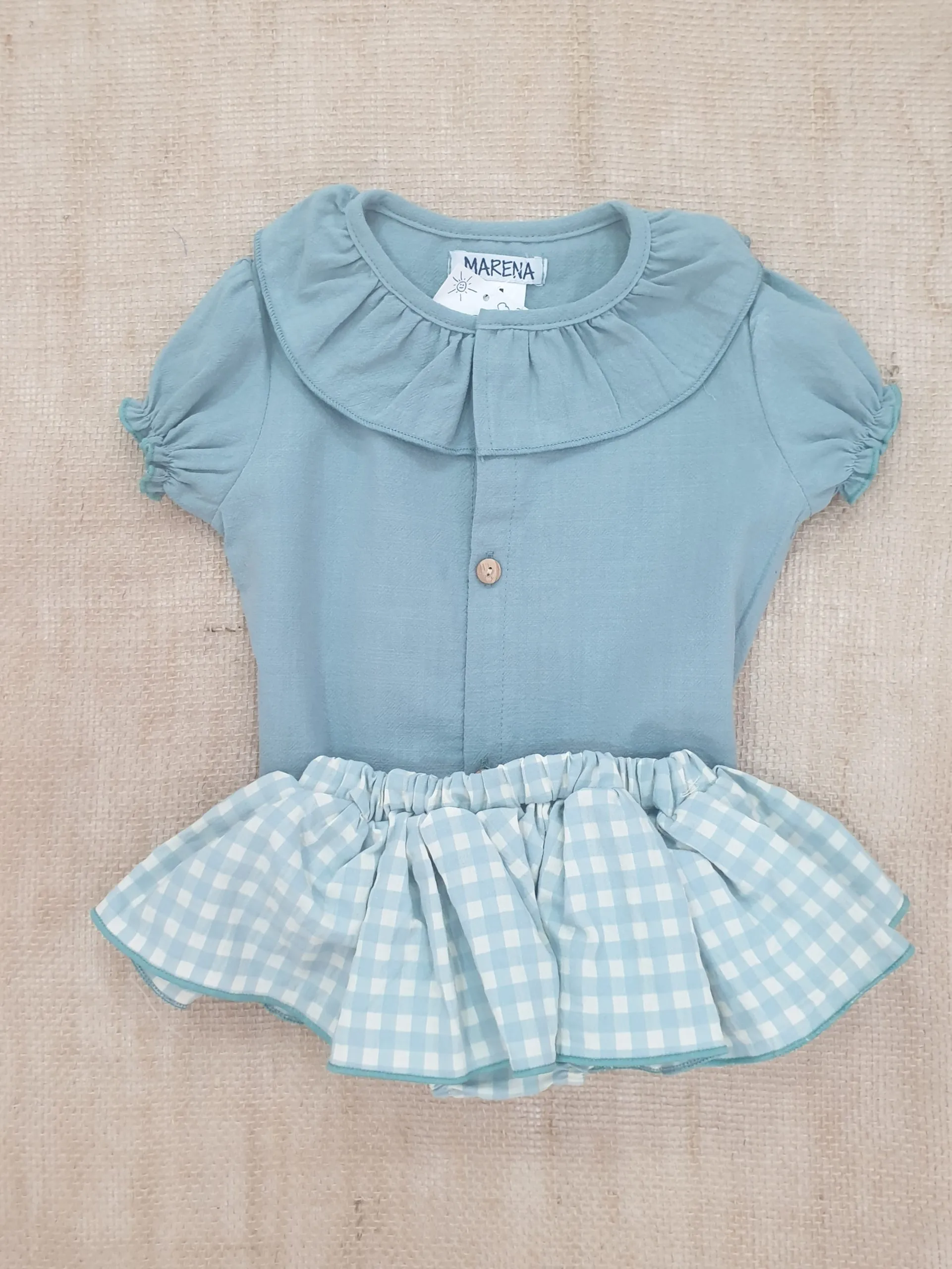 Conjunto niña bombacho vichy colección Asia R240542