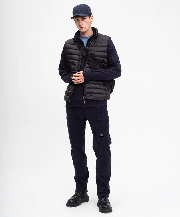 C.P. Company Blue corduroy cargo pants with logo