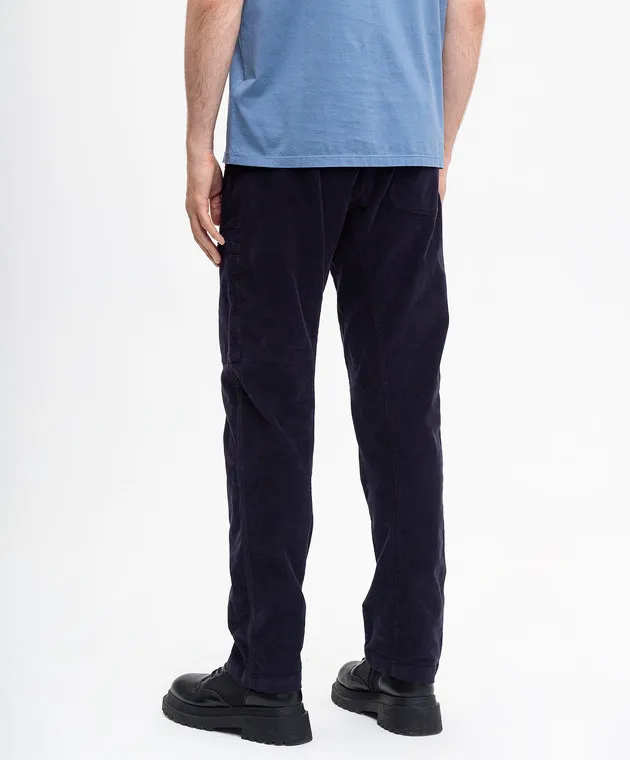 C.P. Company Blue corduroy cargo pants with logo