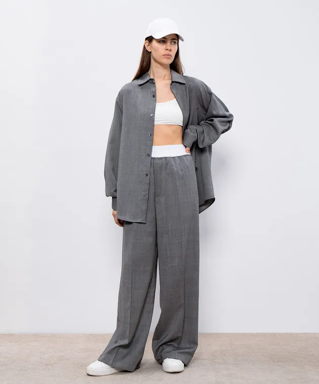 DARKPARK SLY Gray Windsor Check Wool Pants