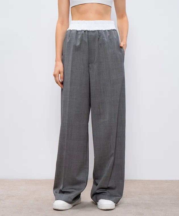 DARKPARK SLY Gray Windsor Check Wool Pants