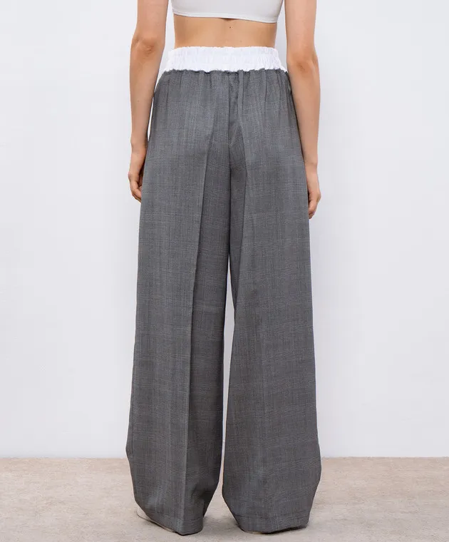 DARKPARK SLY Gray Windsor Check Wool Pants