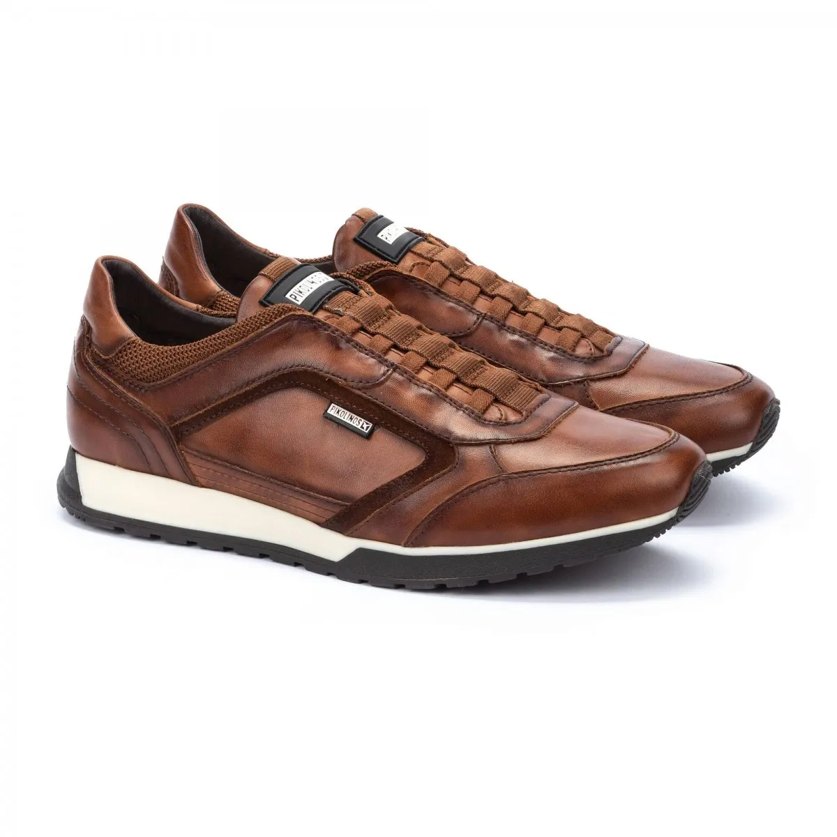 DEPORTIVO CON ELáSTICOS PIKOLINOS HOMBRE CAMBIL CUERO Y NEGRO M5N6247C