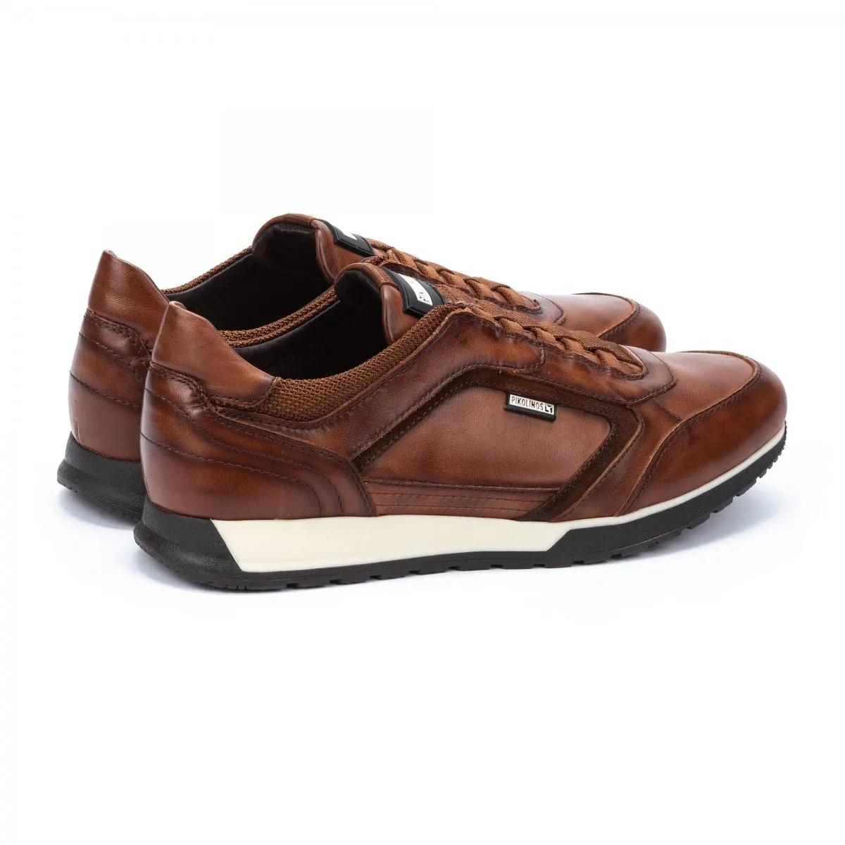 DEPORTIVO CON ELáSTICOS PIKOLINOS HOMBRE CAMBIL CUERO Y NEGRO M5N6247C