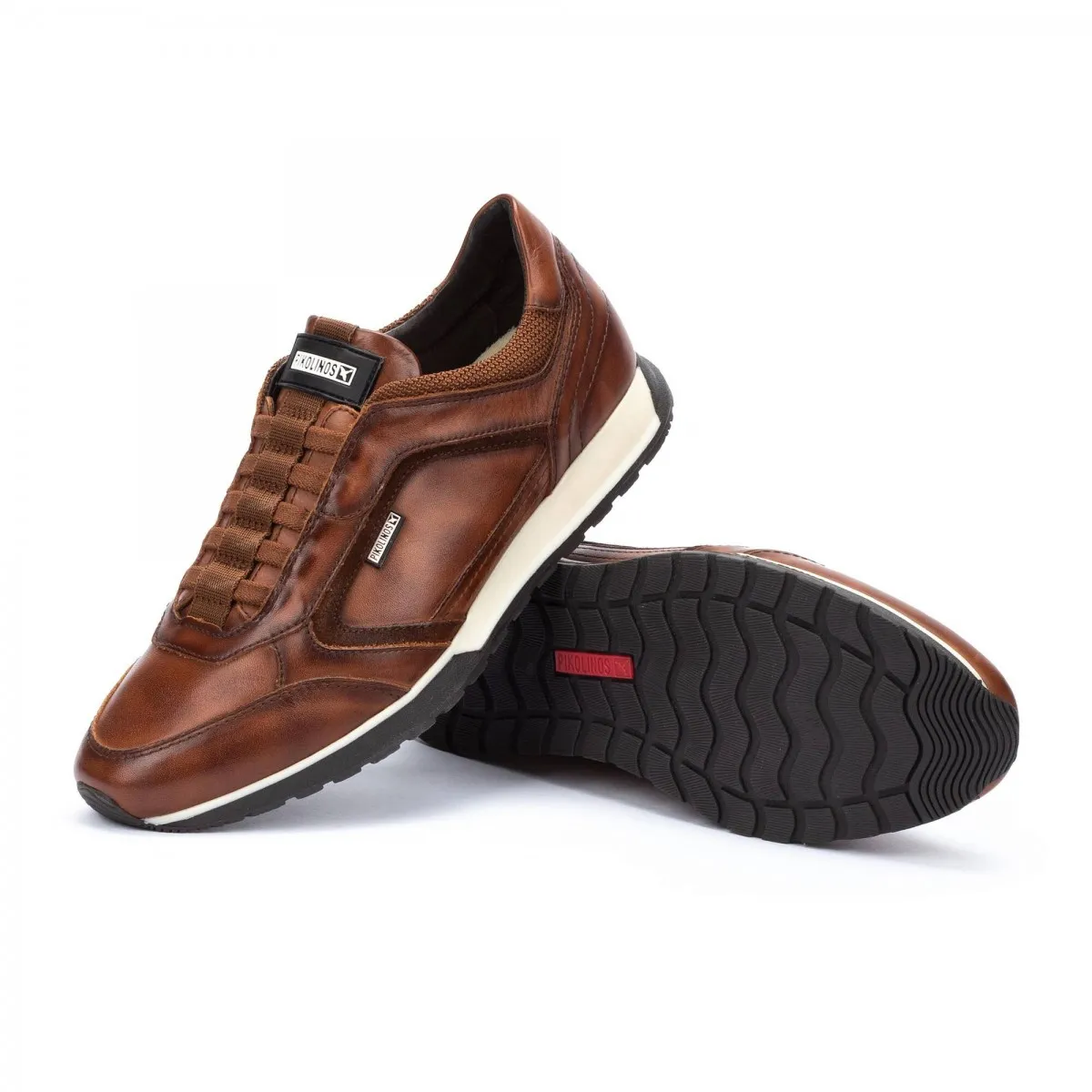 DEPORTIVO CON ELáSTICOS PIKOLINOS HOMBRE CAMBIL CUERO Y NEGRO M5N6247C