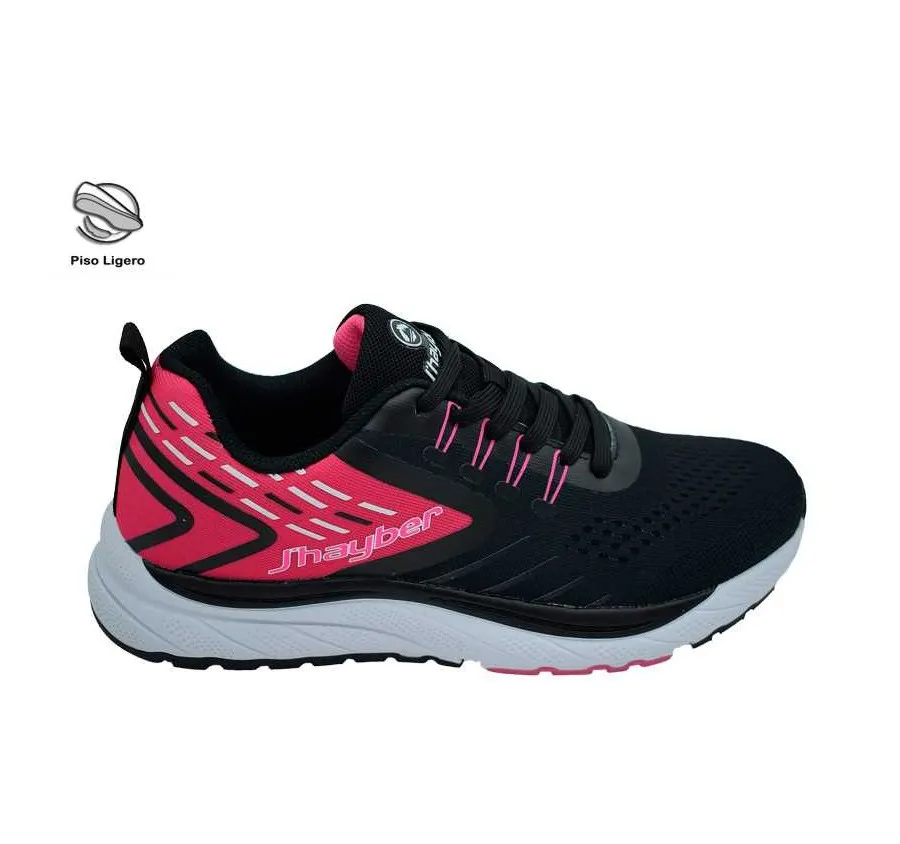 DEPORTIVO J´HAYBER ZS450307 RELINA LIGERO REJILLA NEGRO CON FUXIA RUNNING PARA MUJER PLANTILLA EXTRAÍBLE 27551