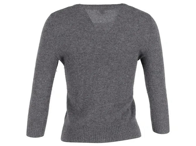 Diane Von Furstenberg Suéter con intarsia floral en cachemir gris Castaño 