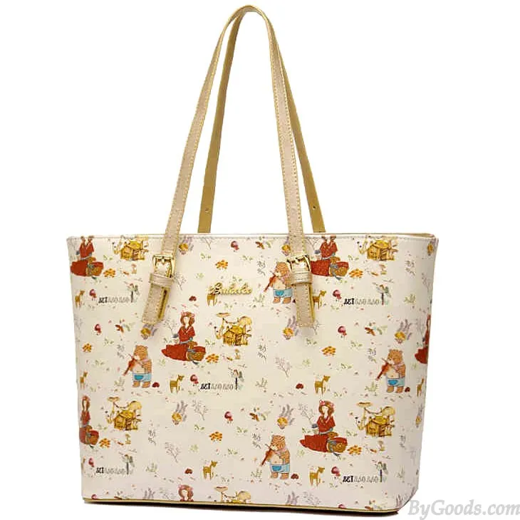 Elegant Ladies Fairy Tale Happy Girls Cartoon Tote Handbags