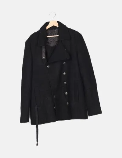 Eleven Paris Abrigo negro botonadura