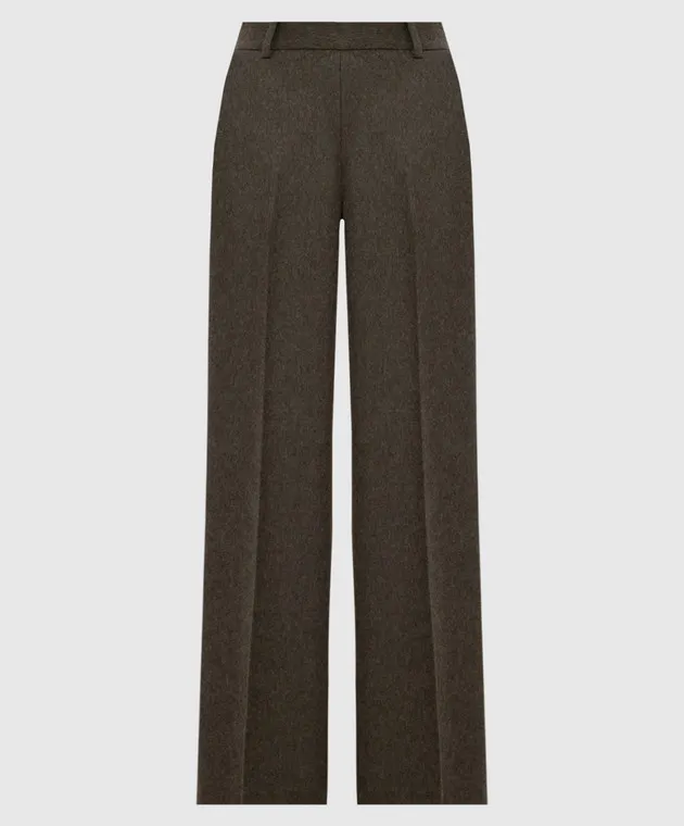 Ermanno Scervino Khaki flared pants with wool