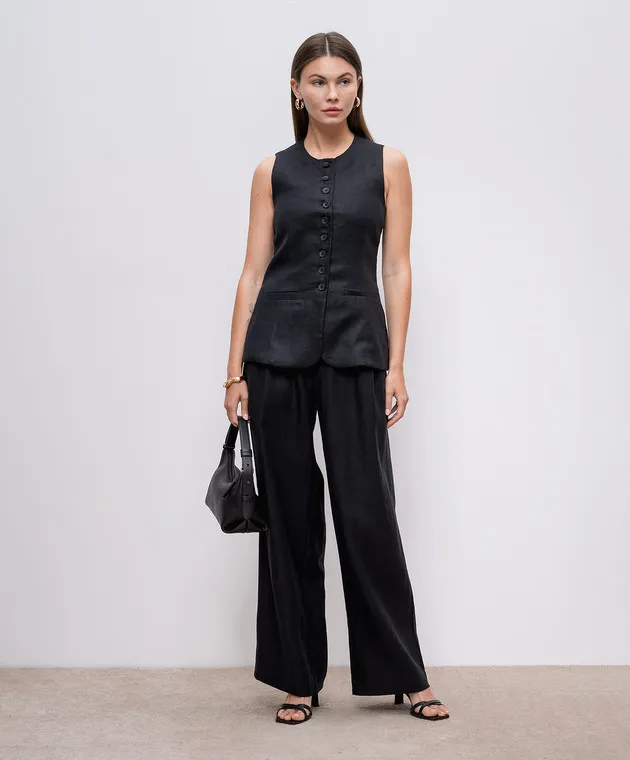 Faithfull Duomo black linen pants