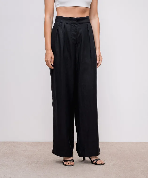 Faithfull Duomo black linen pants