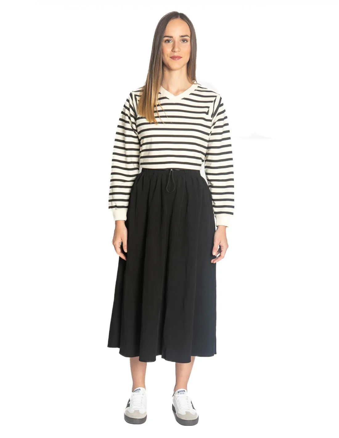 FALDA MIDI NEGRA TEJIDO TECNICO COMPAÑIA FANTASTICA