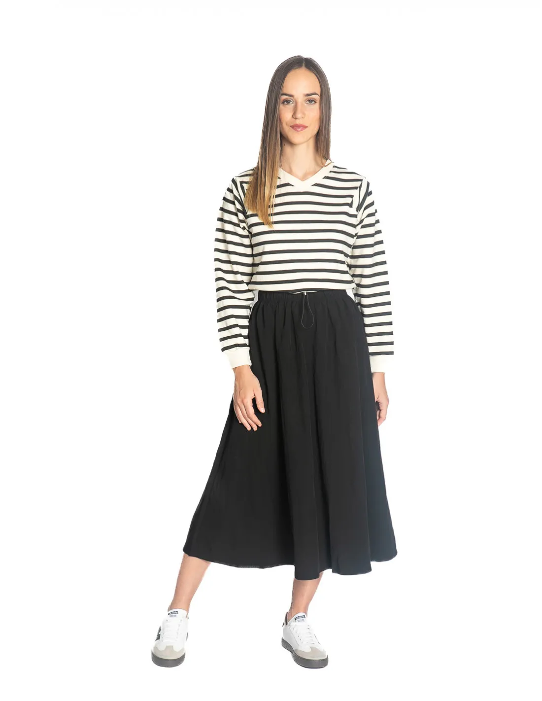 FALDA MIDI NEGRA TEJIDO TECNICO COMPAÑIA FANTASTICA