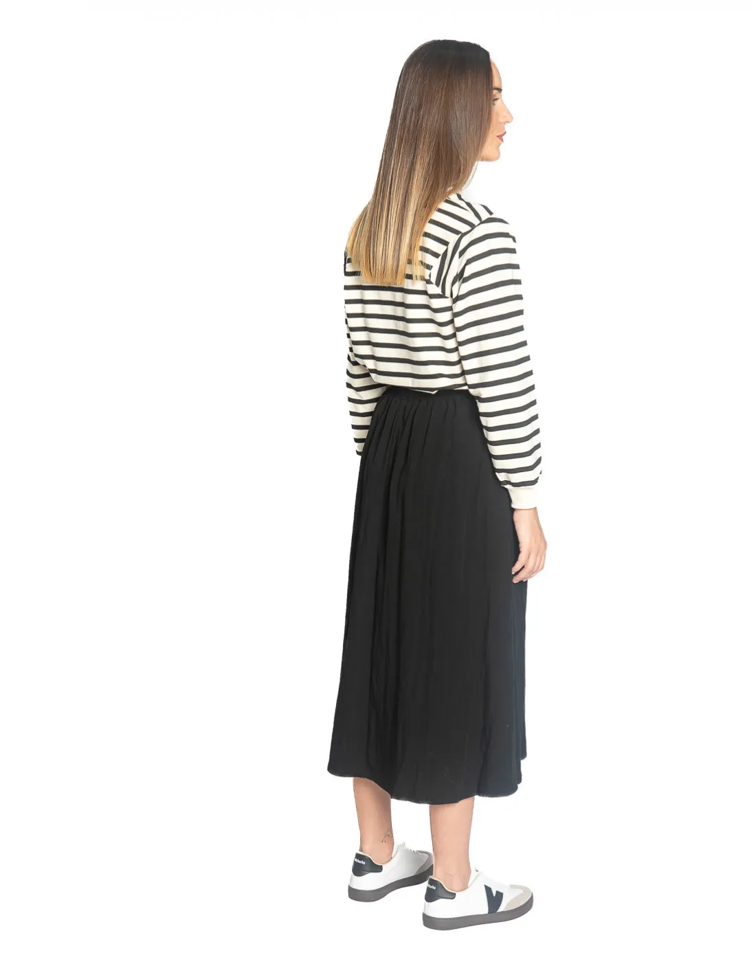 FALDA MIDI NEGRA TEJIDO TECNICO COMPAÑIA FANTASTICA