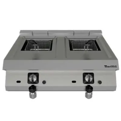 Freidora a gas FGS10+10 MAX con grifo Movilfrit