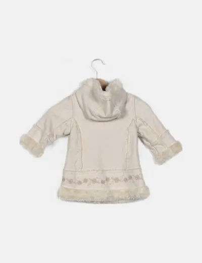 Girl2girl Abrigo beige capucha pelo