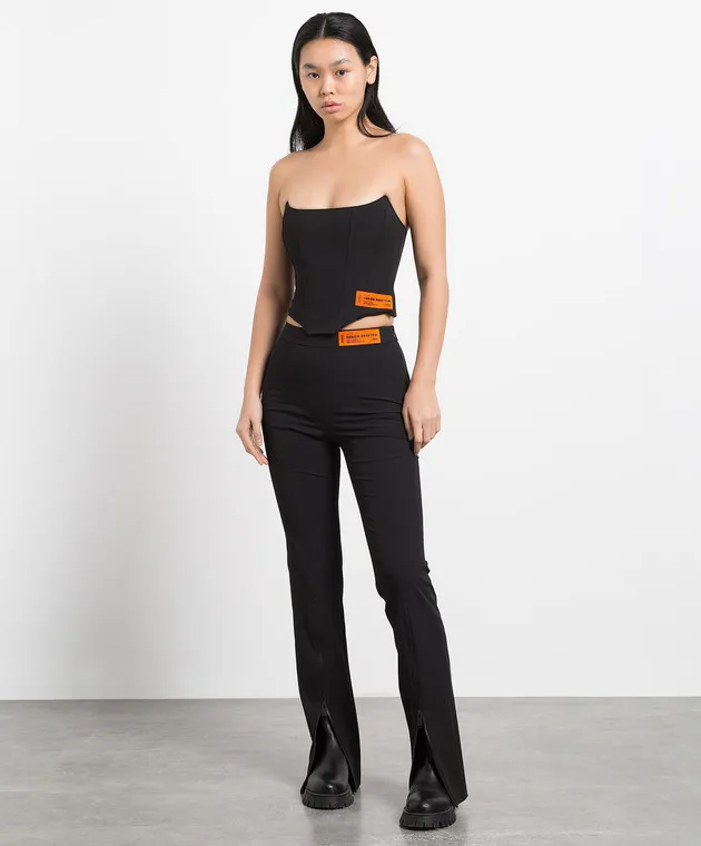 Heron Preston Black pants with logo patch