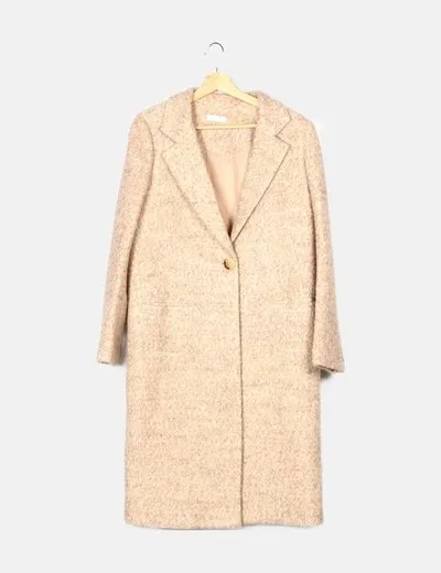 Hoss Intropia Abrigo beige jaspeado