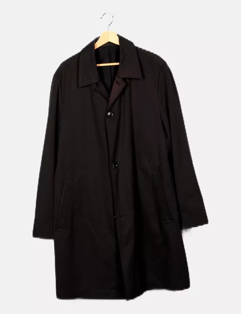 Hugo Boss Abrigo negro impermeable