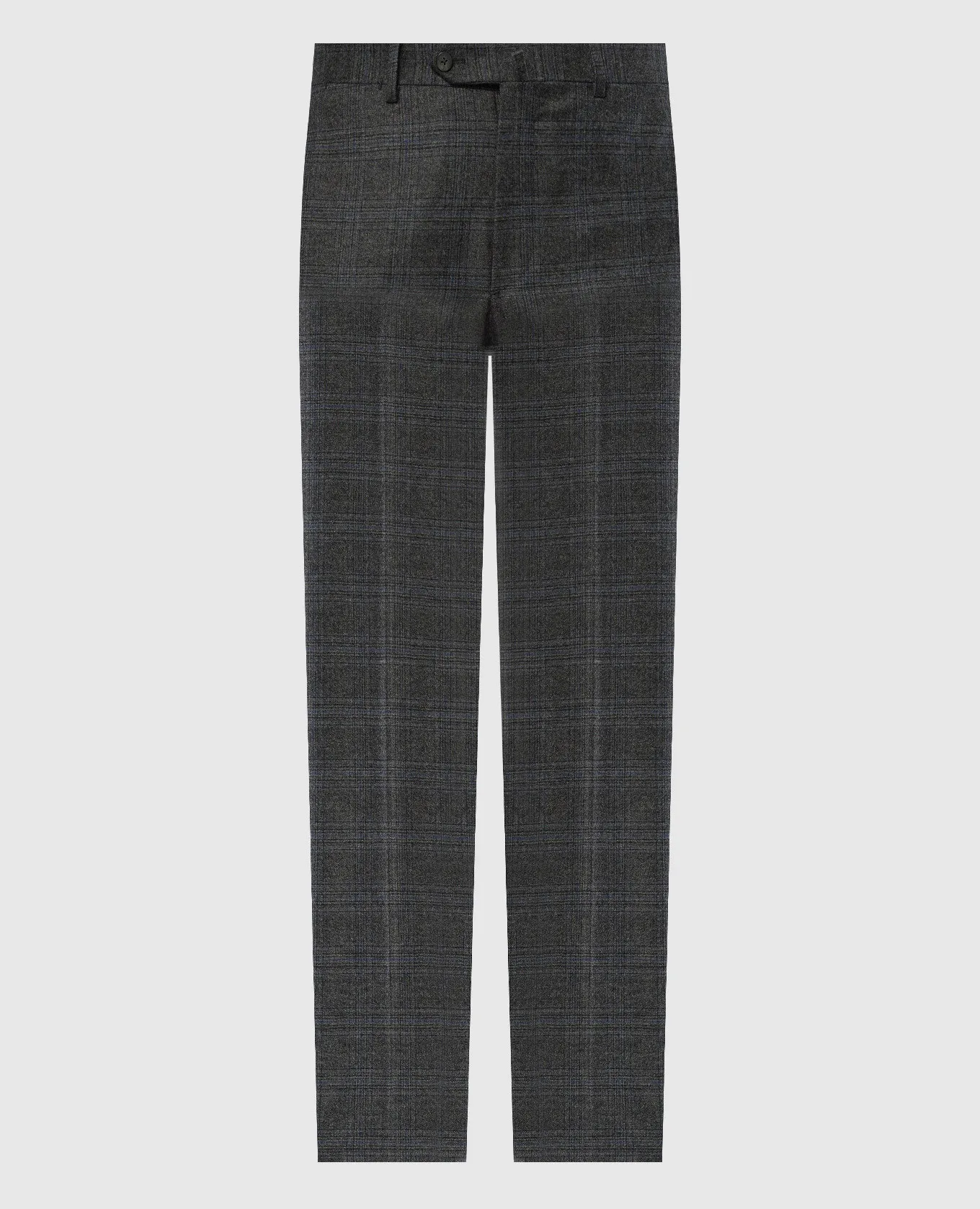 ISAIA Gray checkered wool and cashmere pants
