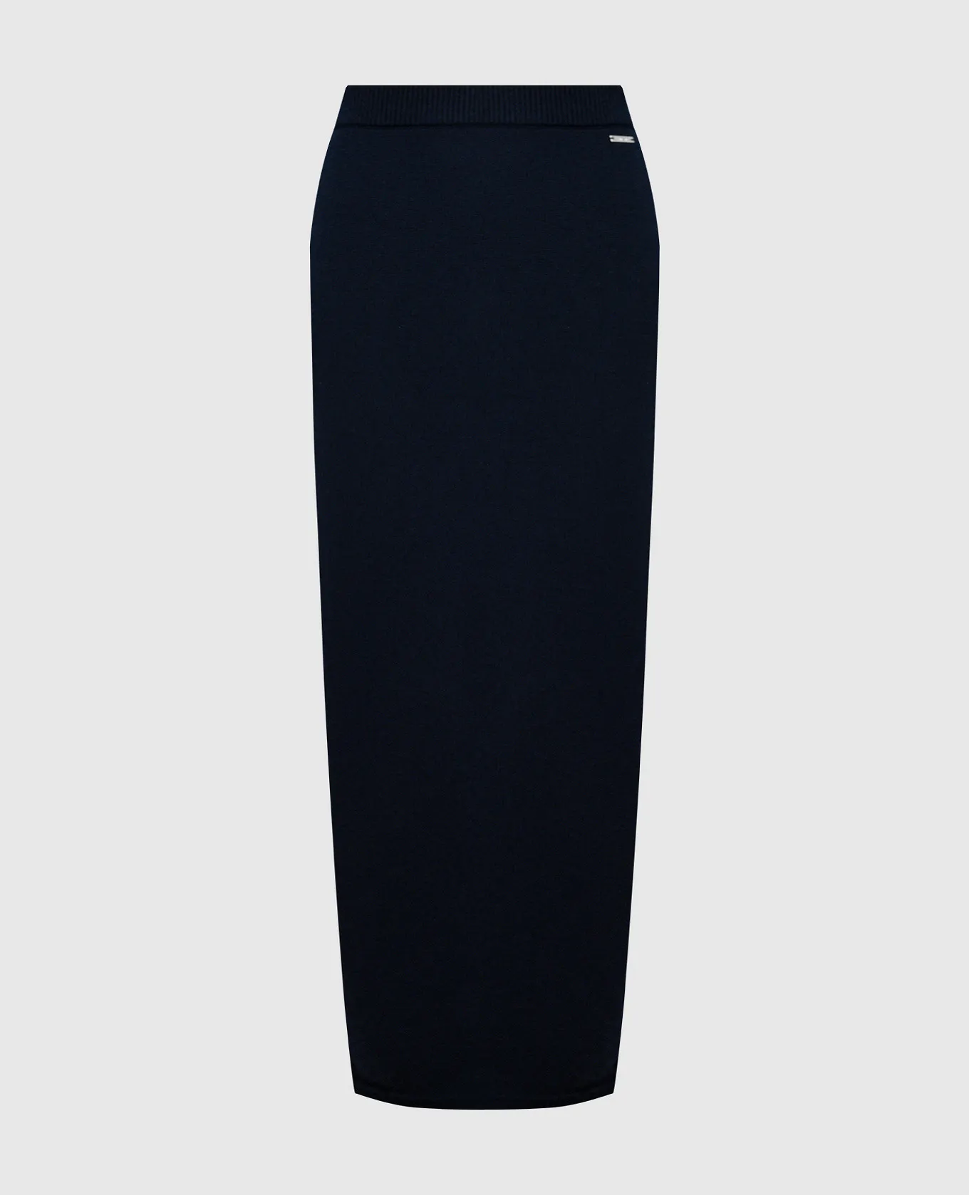 Kiton Blue cashmere skirt with logo