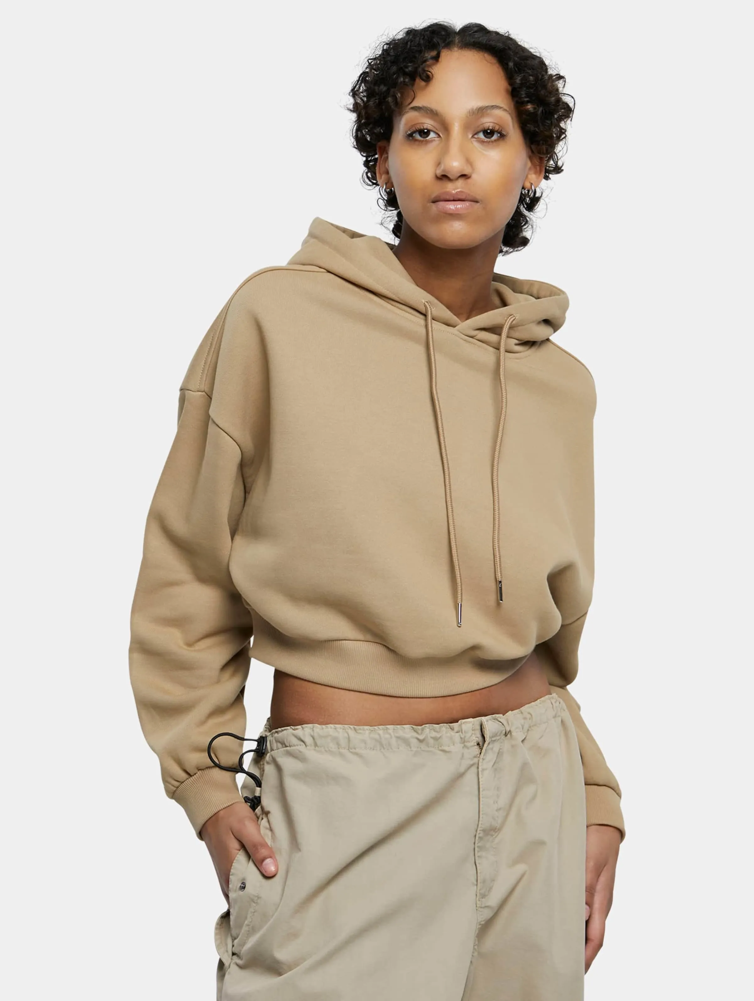 Ladies Cropped Heavy Hoody