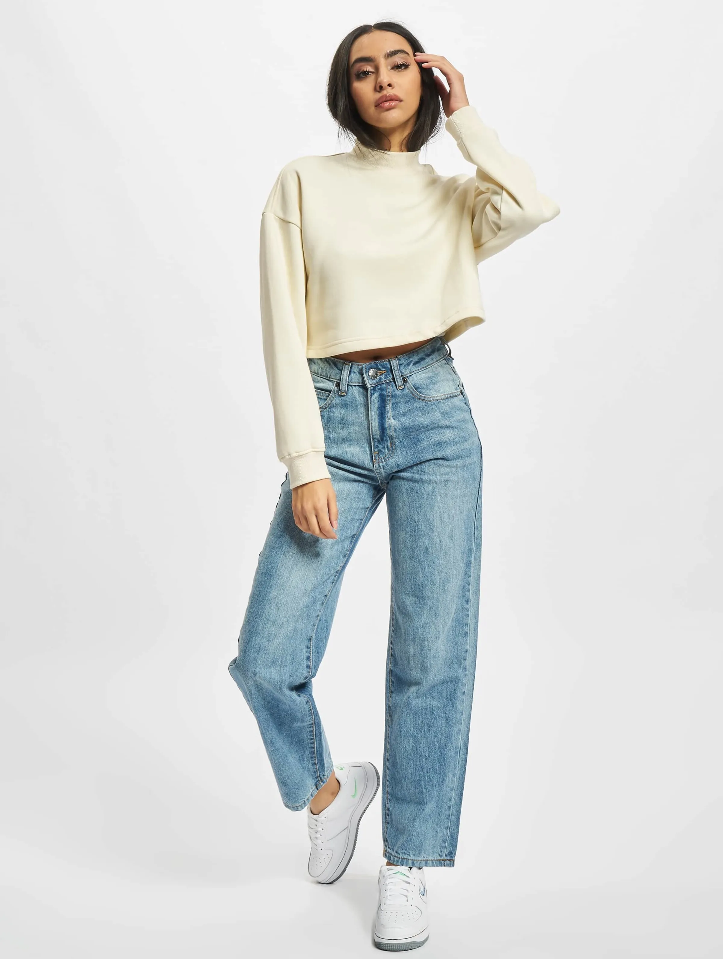 Ladies Cropped Oversized High Neck 