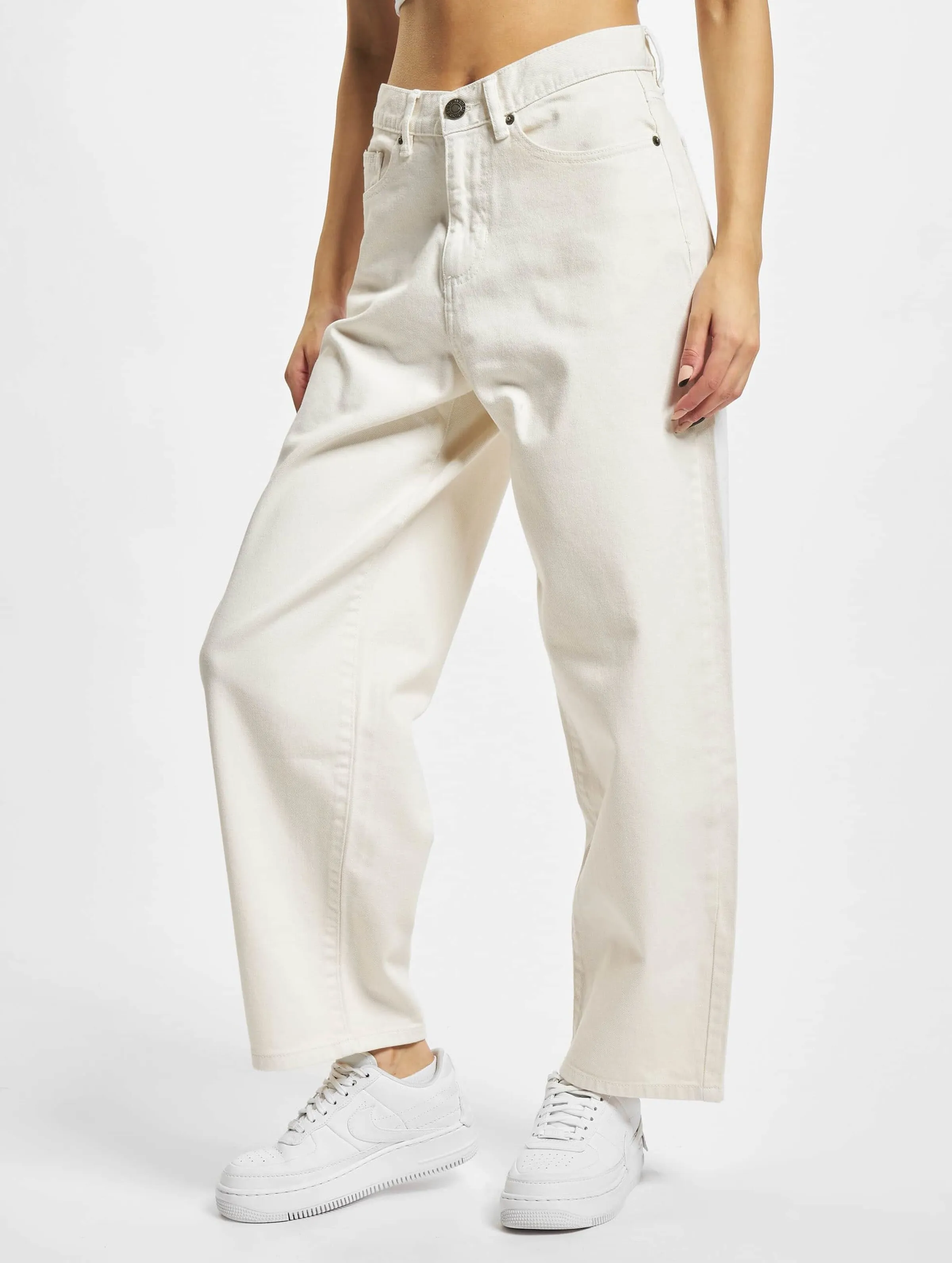 Ladies High Waist Wide Leg Cropped Denim 