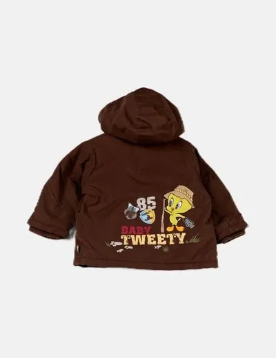 Looney Tunes Abrigo marrón estampado