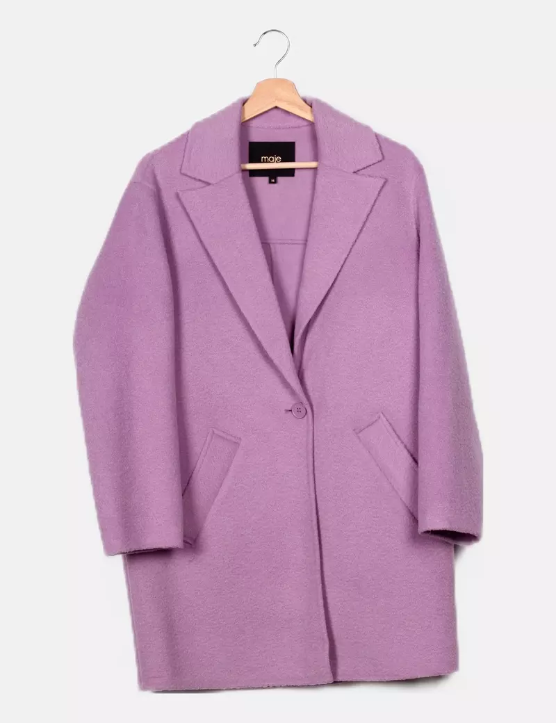 Maje Abrigo de paño morado