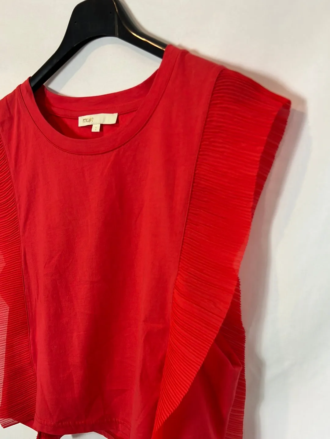 MAJE. Top rojo detalle. T 1 (S)
