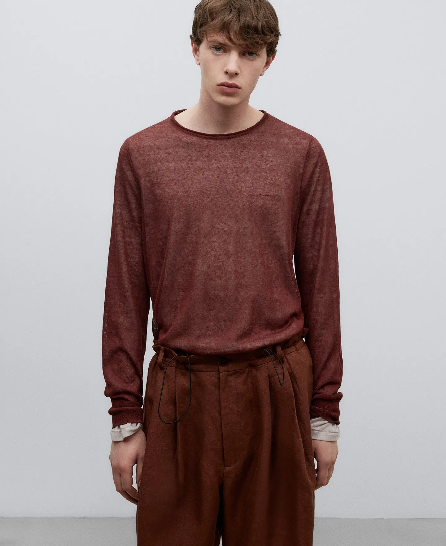 Marbled brown sweater man