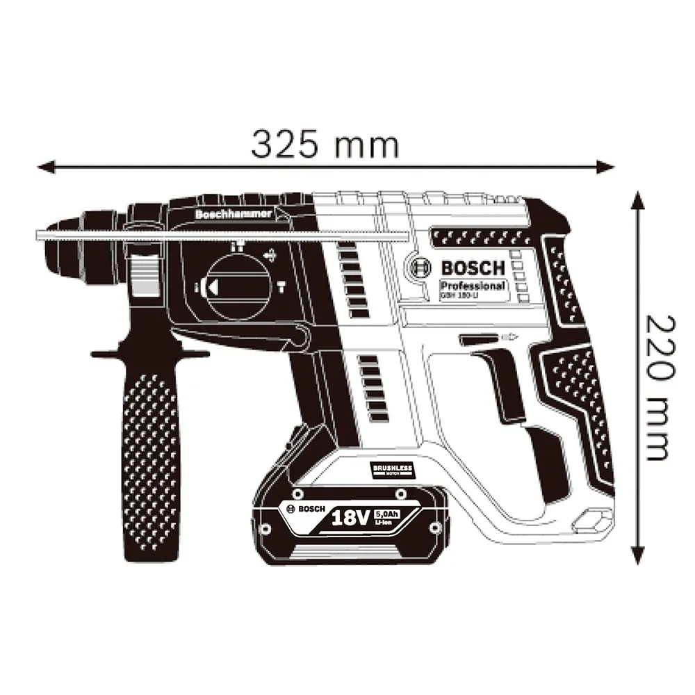Martillo Perforador Bosch Brushless Gbh 180 Li 18v (Sin Bateria)