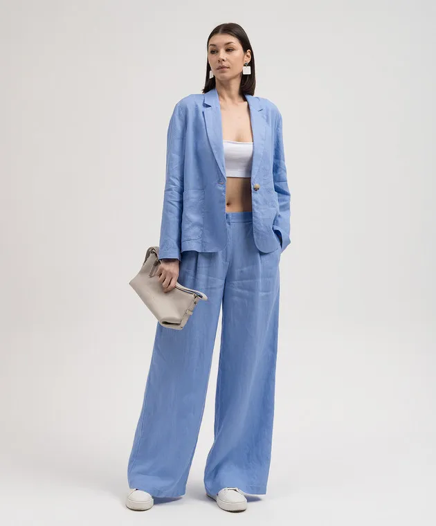 Max & Co CAYENNE blue linen pants