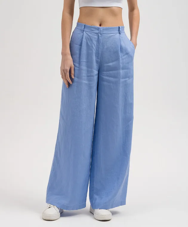 Max & Co CAYENNE blue linen pants