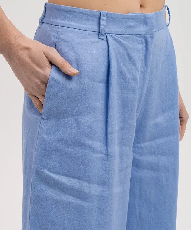 Max & Co CAYENNE blue linen pants