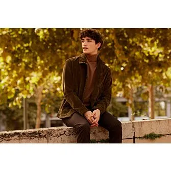 MEN'S CORDUROY OLIVE JACKET  FIDÉLIEN