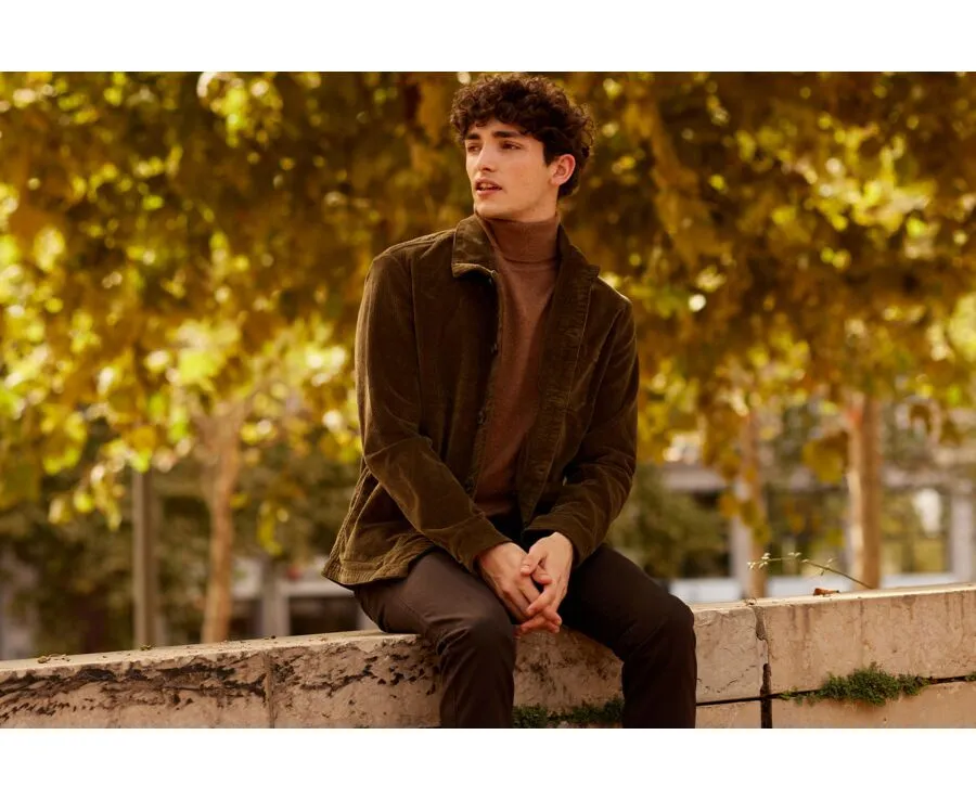 MEN'S CORDUROY OLIVE JACKET  FIDÉLIEN