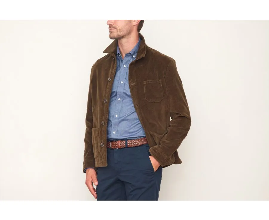 MEN'S CORDUROY OLIVE JACKET  FIDÉLIEN