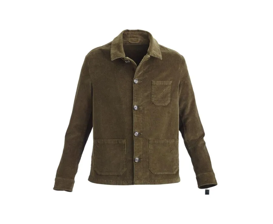 MEN'S CORDUROY OLIVE JACKET  FIDÉLIEN