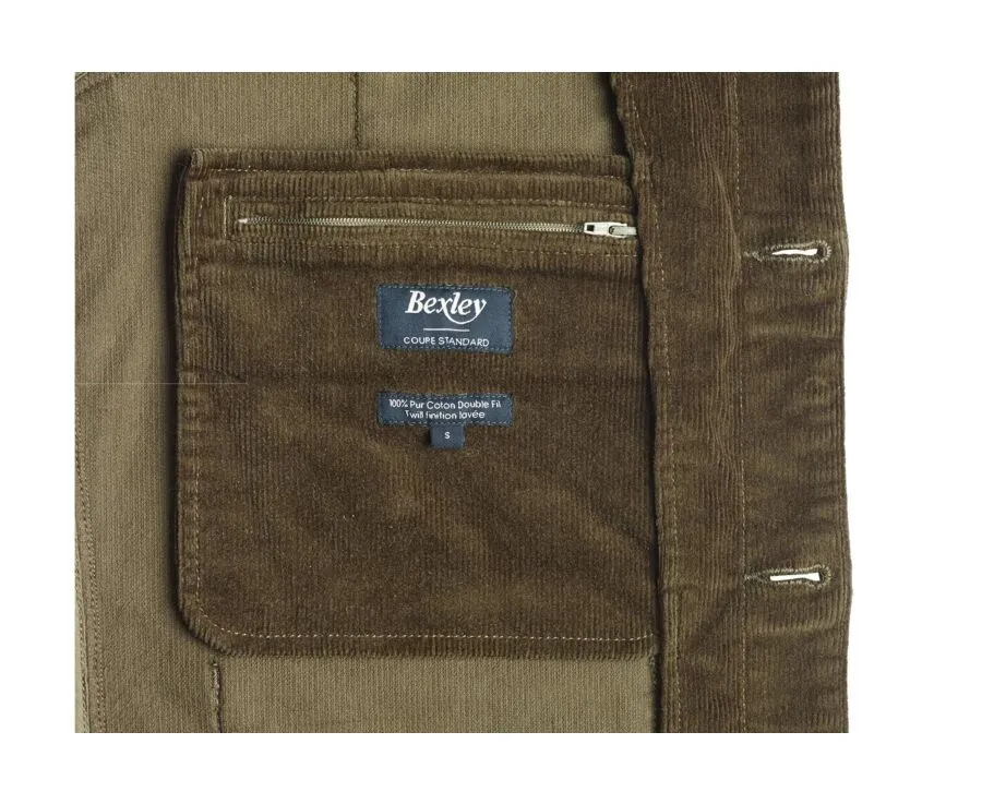 MEN'S CORDUROY OLIVE JACKET  FIDÉLIEN